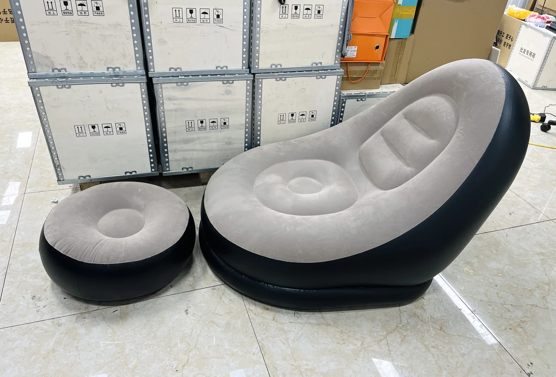 充气沙发懒人植绒充气沙发套装 休闲沙发 时尚懒人户外充气凳