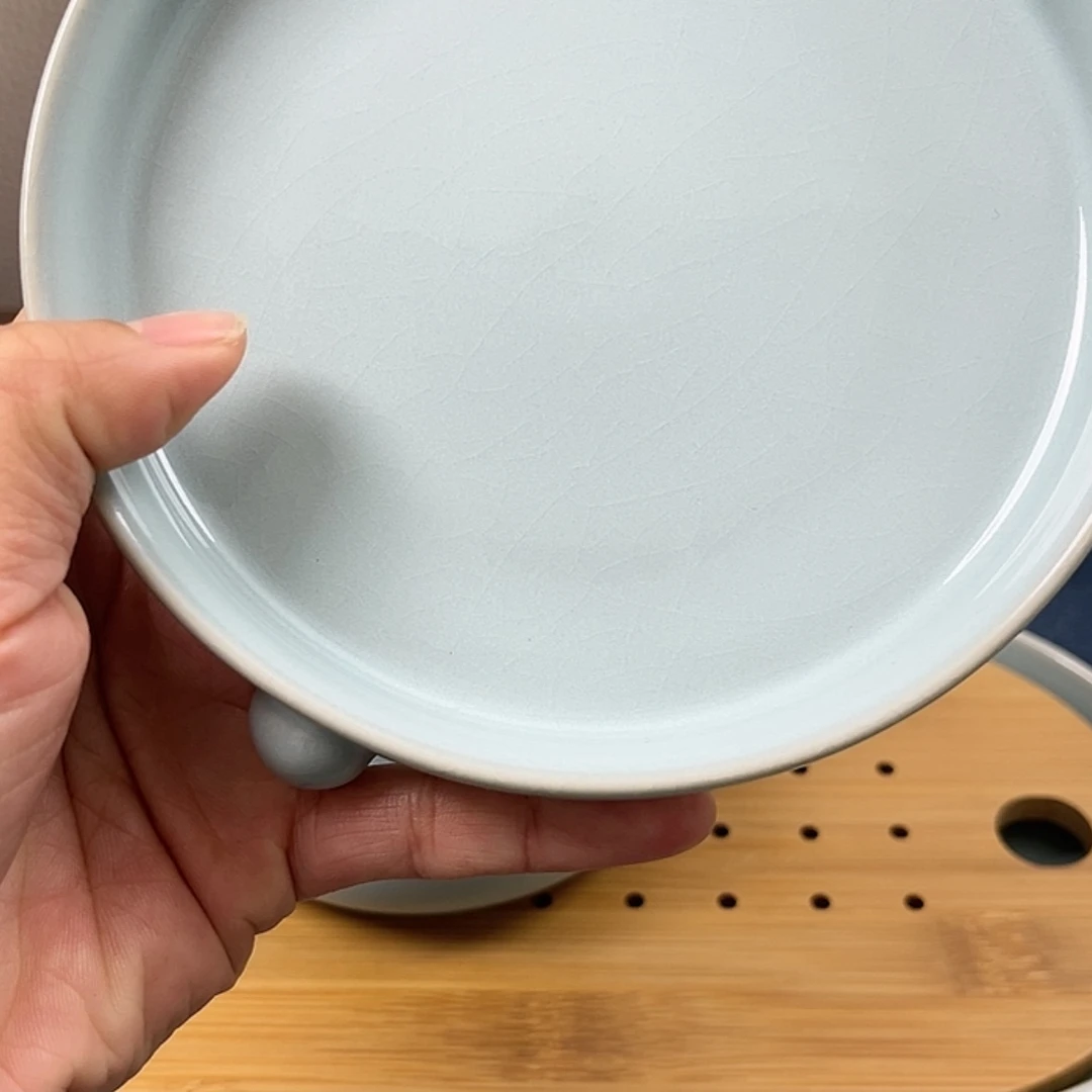 【闪购商品】瓷两*牛天青三足洗