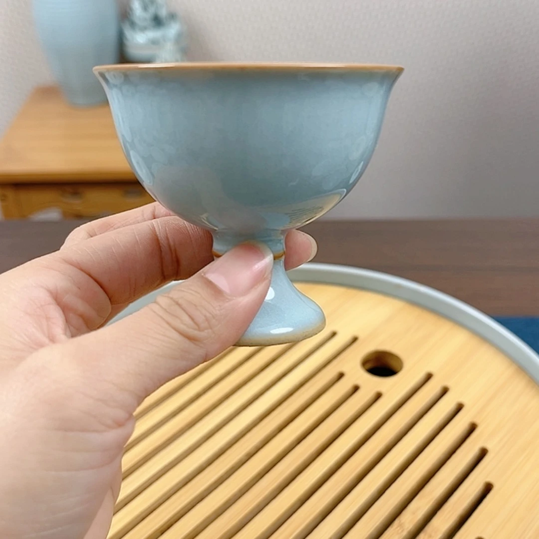 【闪购商品】瓷天青高足杯
