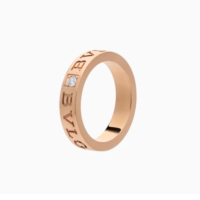 99新 BVLGARI/宝格丽 宝格丽18k单钻戒指48码玫瑰金色/21年
