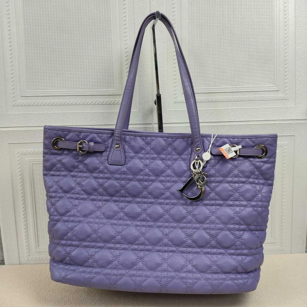 99新 DIOR/迪奥 麦殿甄选/迪奥牛皮购物袋底长34.5CM紫色