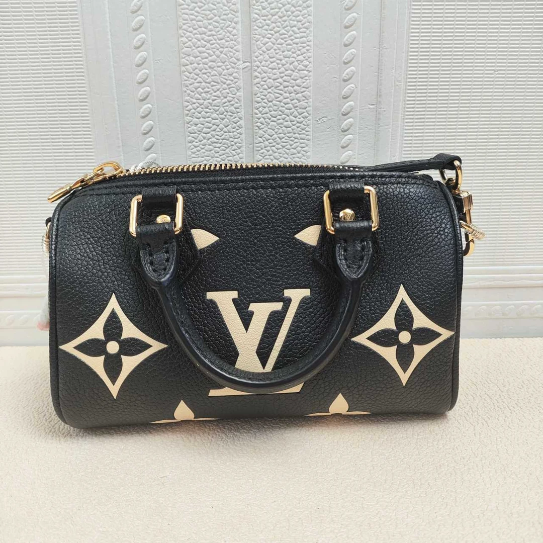 99新 LV LV老花Speedy Nano棕色/单肩包