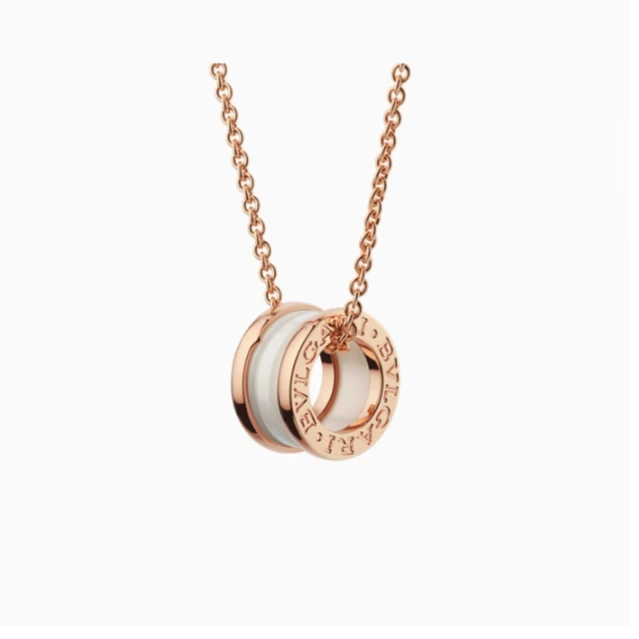 99新 BVLGARI/宝格丽 宝格丽18k金白陶瓷项链盒子