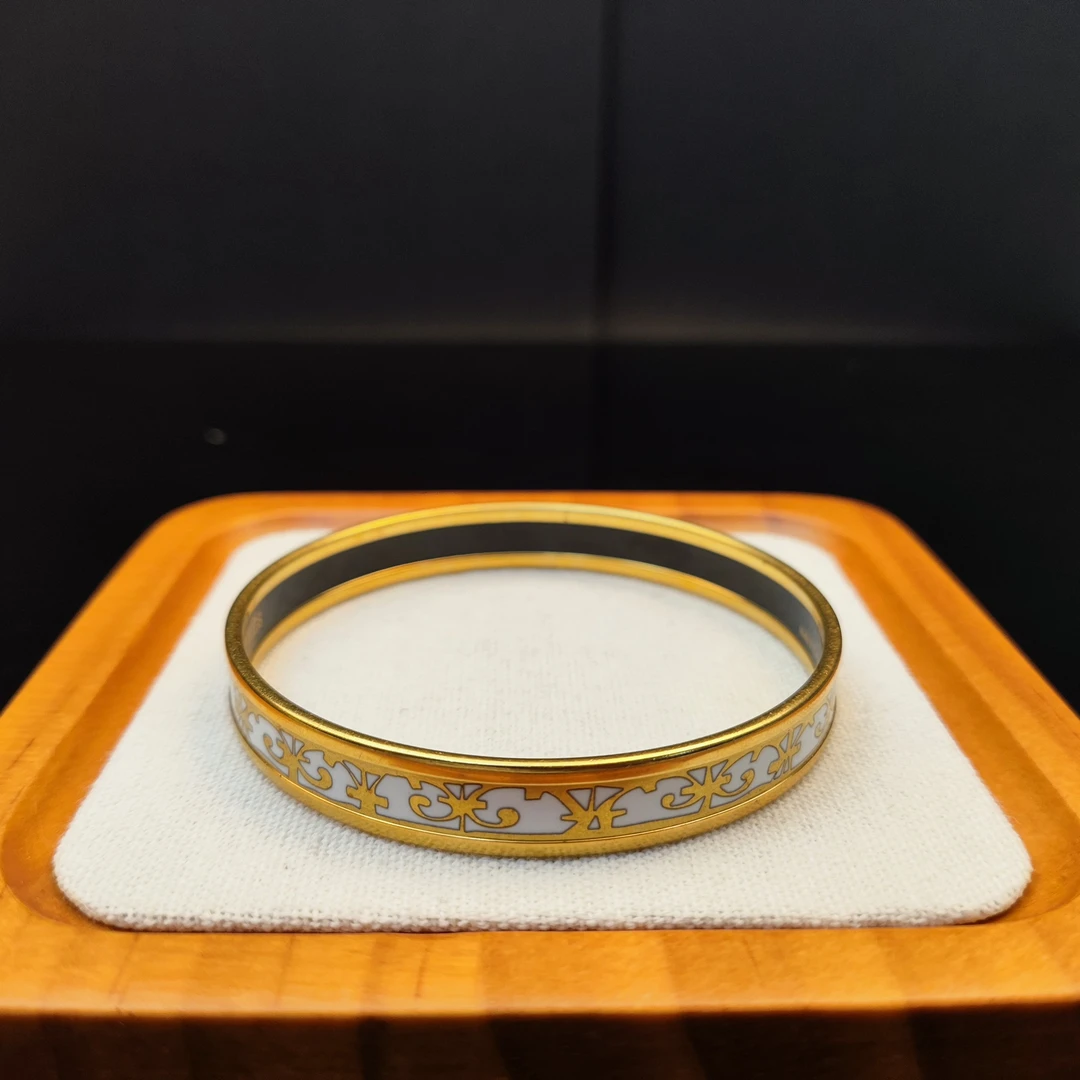 99新 Hermes/爱马仕 麦殿甄选/hermes 爱马仕七宝烧手镯镀金窄版