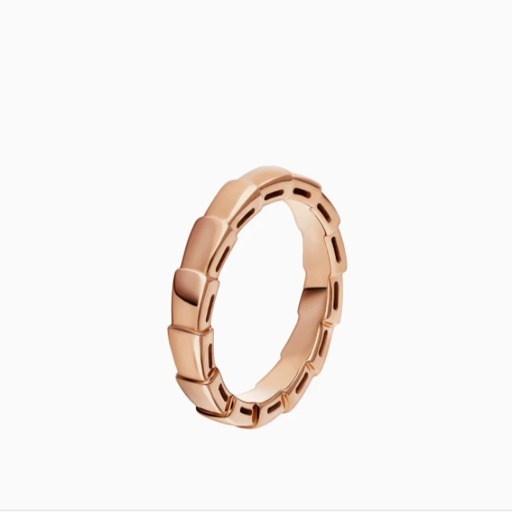 99新 BVLGARI/宝格丽 麦殿甄选/宝格丽18k玫瑰金无钻蛇戒62码