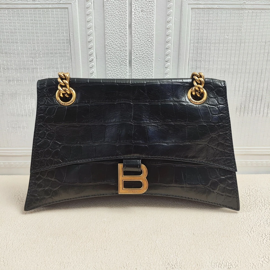 95新 Balenciaga/巴黎世家 麦殿甄选/巴黎世家牛皮鳄鱼压纹底长25
