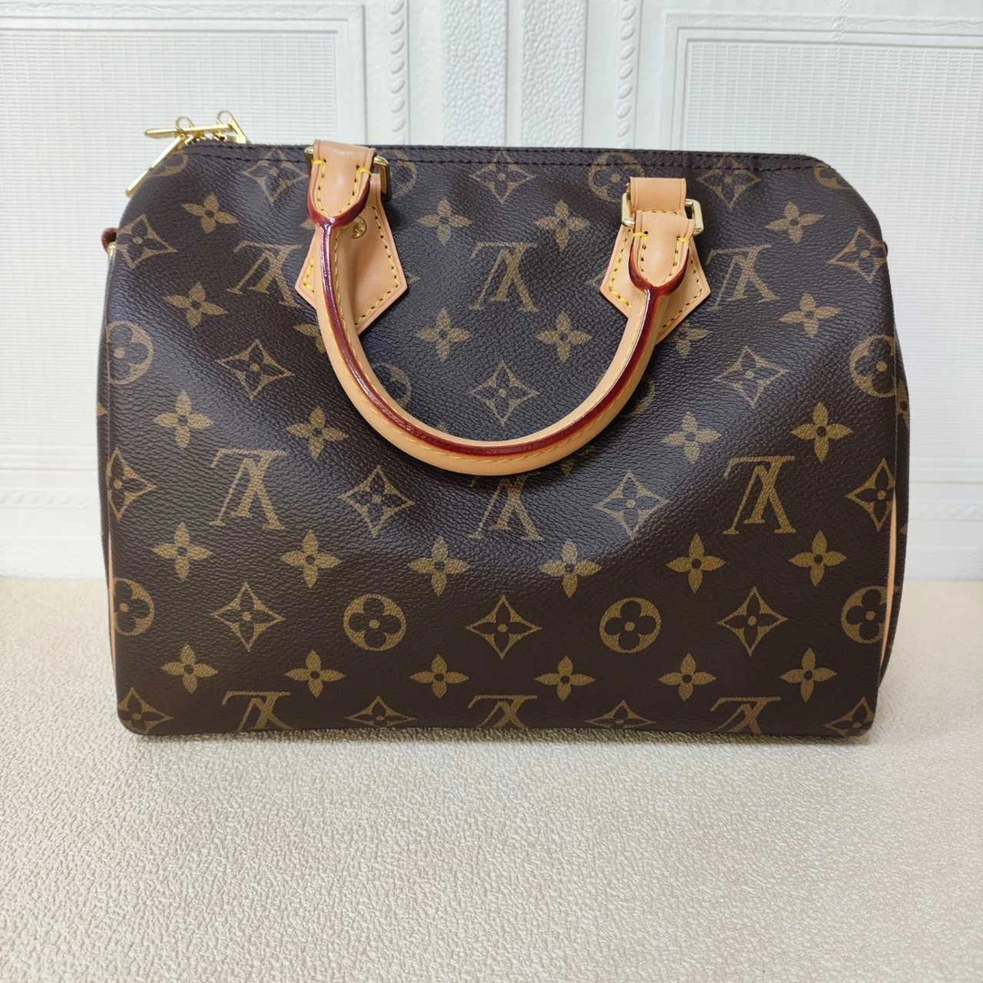95新 LV 麦殿甄选/LV老花sp25 speedy25棕色/手提单肩斜挎包