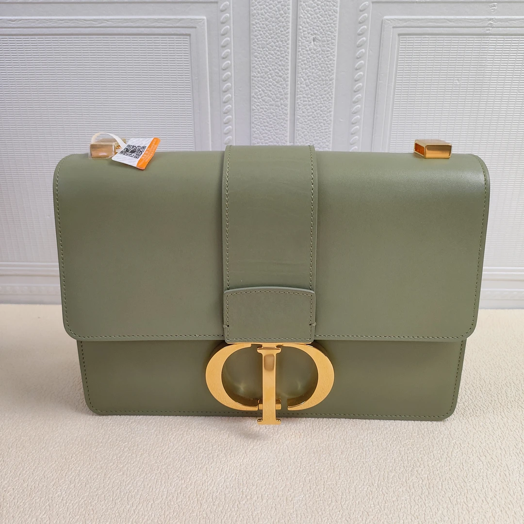 99新 DIOR/迪奥 麦殿甄选/迪奥牛皮蒙田中号24cm绿色/单肩斜挎包