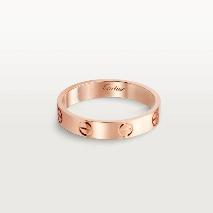 99新 Cartier/卡地亚 卡地亚玫瑰金窄版素圈love戒指58码