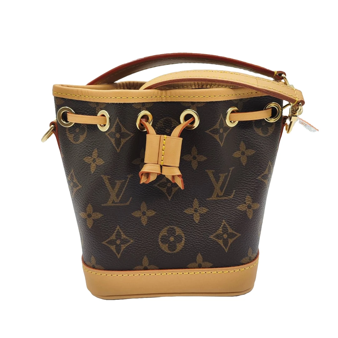 95新 LouisVuitton/路易威登 麦殿甄选/lvnano noe老花小抽绳水桶