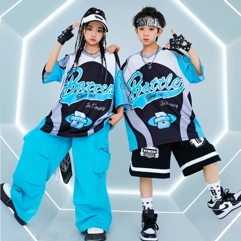 街舞儿童潮服银色嘻哈演出服男童套装hiphop女童酷帅元旦表演服秋