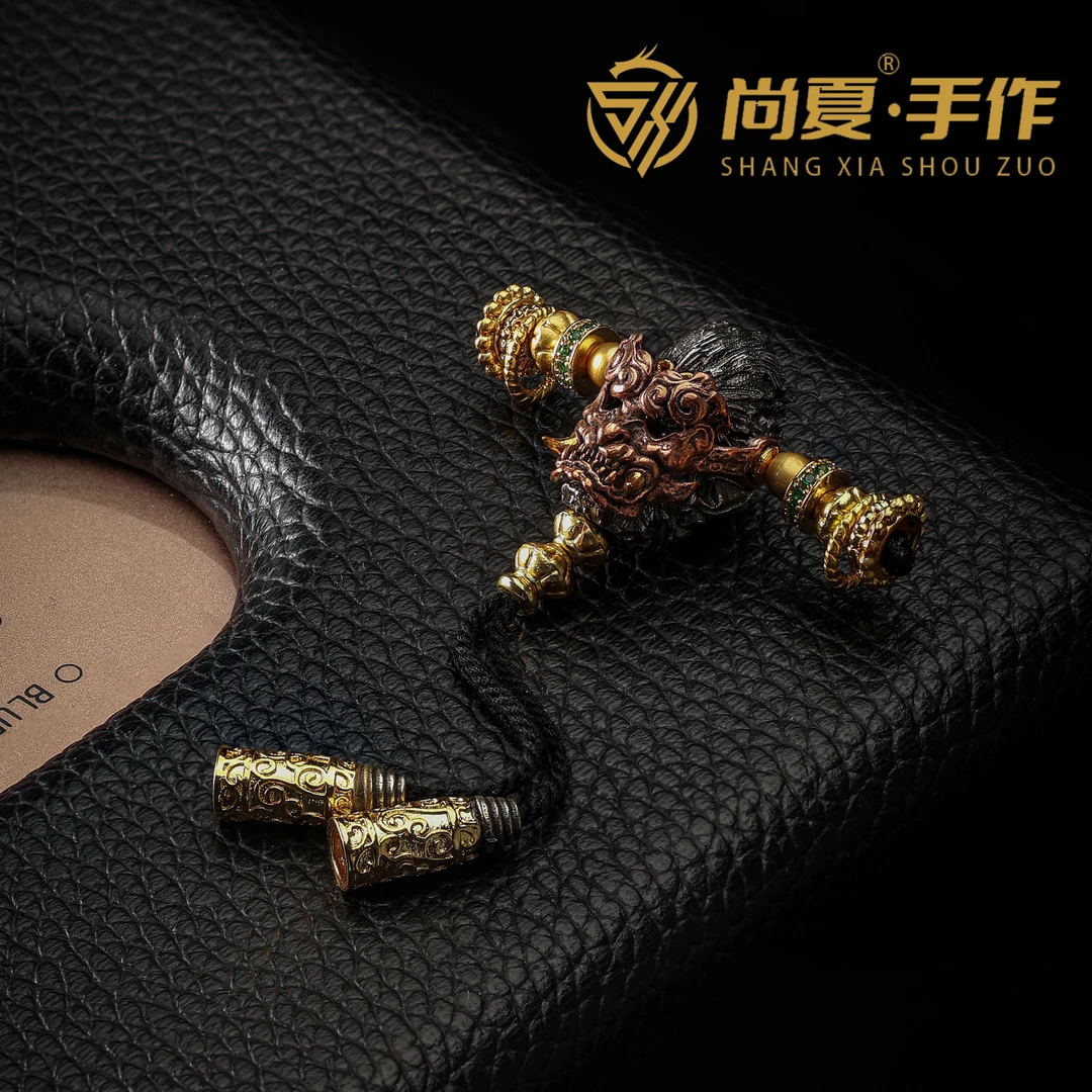 尚夏 铜吊坠 【天命人三通一套】紫铜猴面可旋转三通一整套