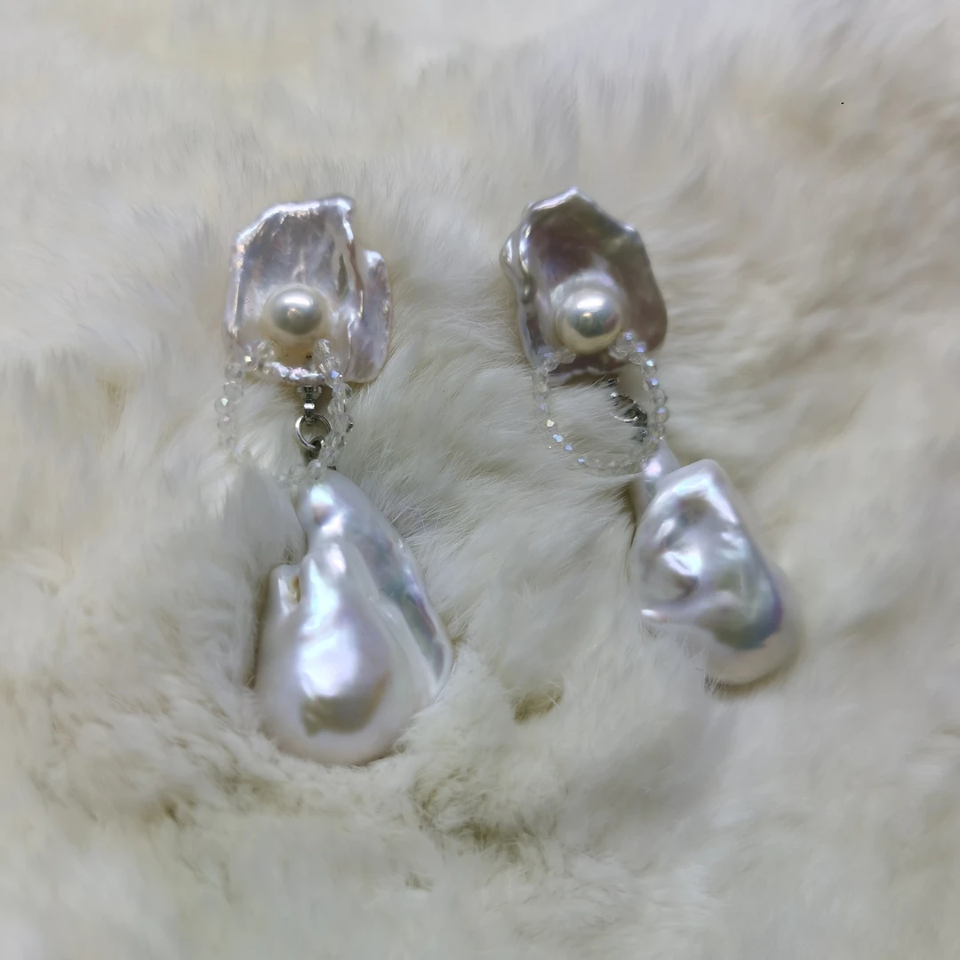 巴洛克因蓝色通勤轻奢时尚百搭耳坠