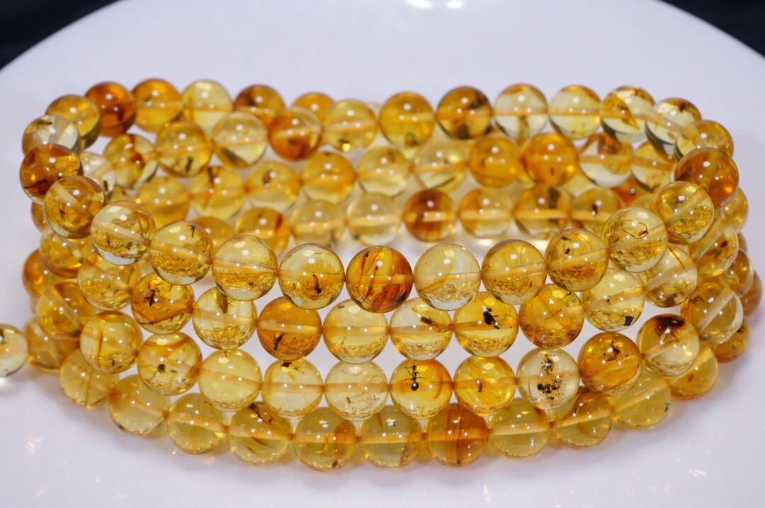 8➕波罗的海虫珀108佛珠，颗颗带虫，清晰、重41.6克