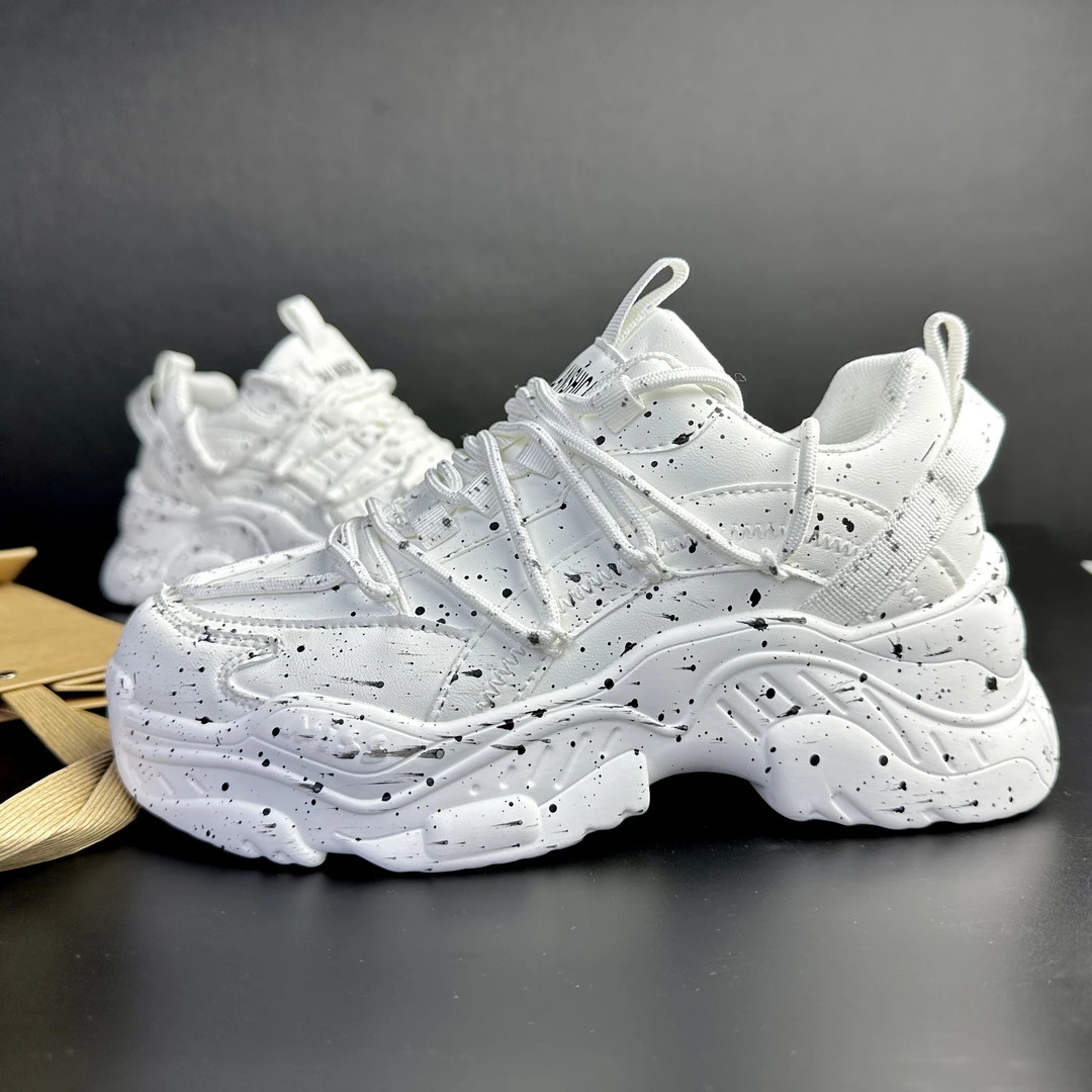 明星同款老爹鞋女厚底黑白2024新款撞色春秋运动休闲鞋时尚男鞋