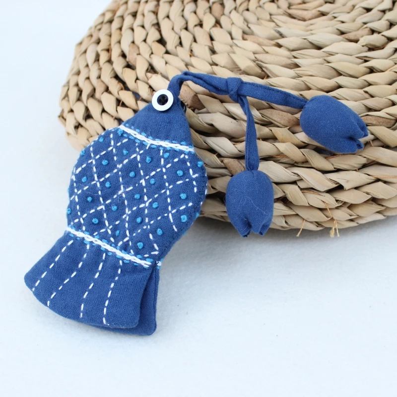 云南大理手工扎染年年有余钥匙包旅游纪念品包包挂件挂饰