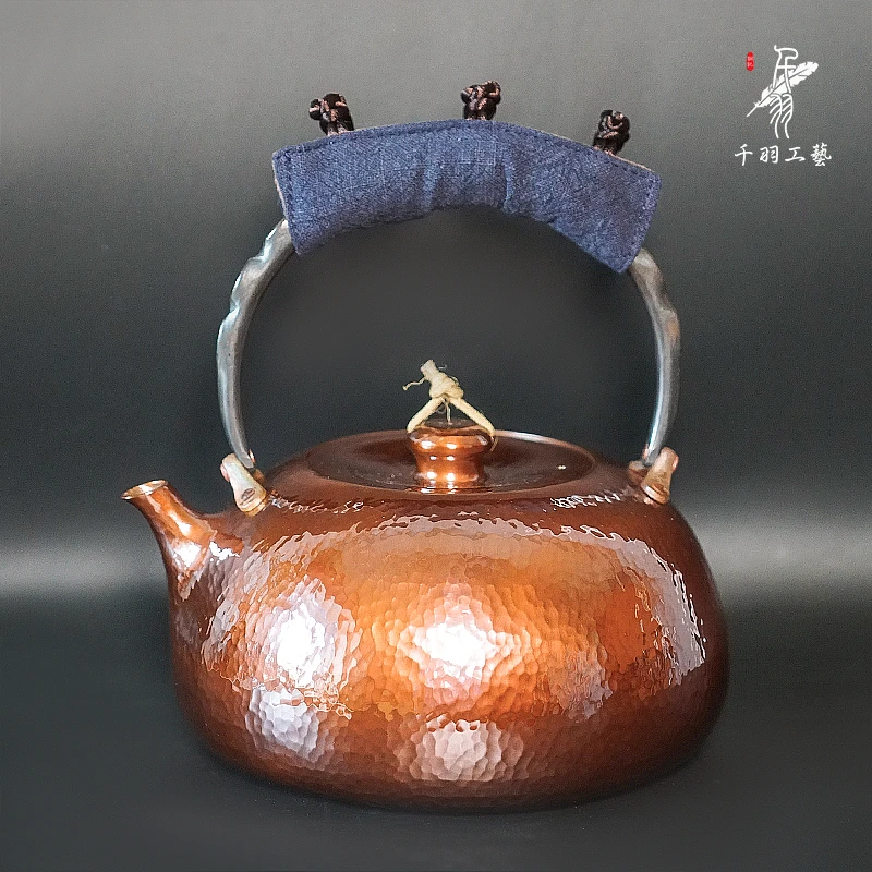 【紫铜茶具】一张打1300ML手工锤纹加厚精品茶具茶道