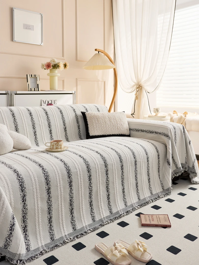 知慕防滑防尘现代简约沙发巾全盖加厚盖布