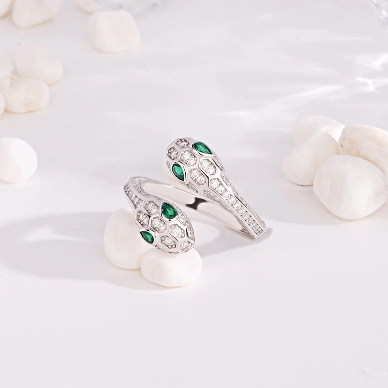 饰忆客 铜合金戒指 小众高级感蛇形指环女食指个性开口冷淡风戒指