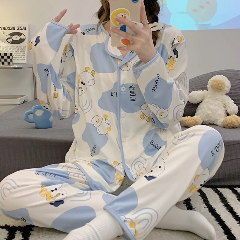 坐月子服春秋产后哺乳喂奶孕妇睡衣热天4夏季薄款6产妇7月份套装5