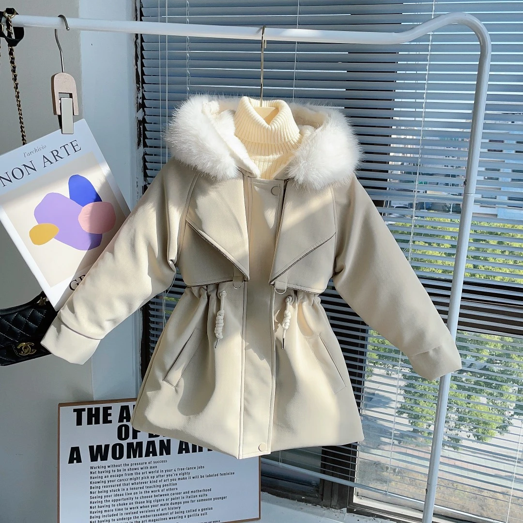 女童外套冬装2024冬季新款儿童洋气韩版加绒童装女孩派克服22591