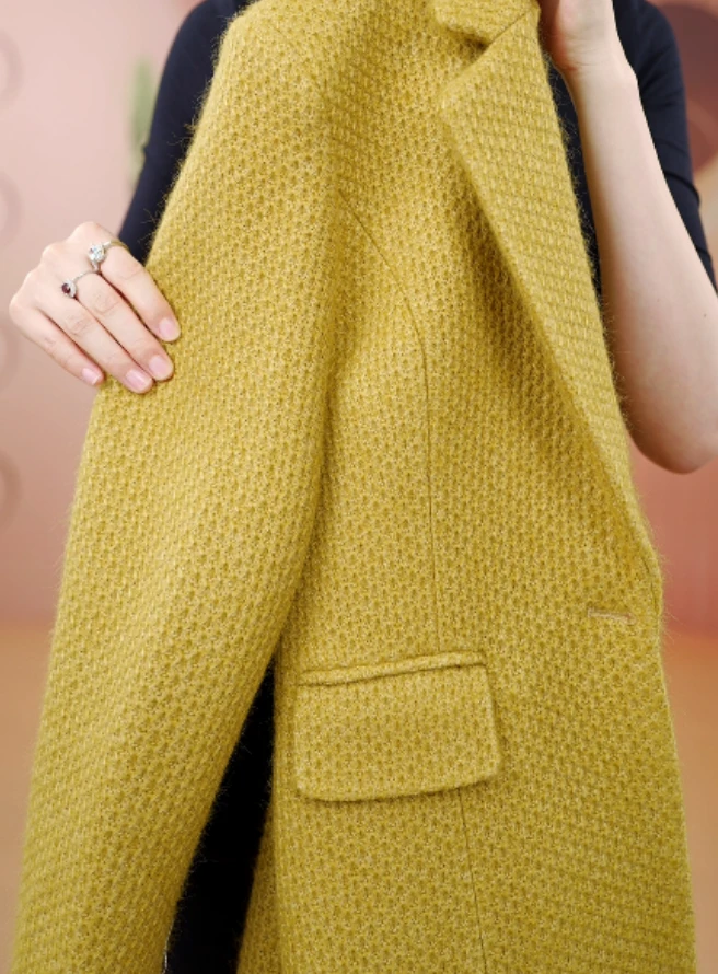 人气杭州秋冬新款女气质百搭修身毛呢外套ZF-W003