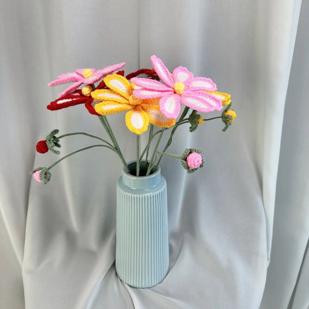 【渐变格桑】毛线手工编织成品花新款渐变格桑花 母亲节教师节