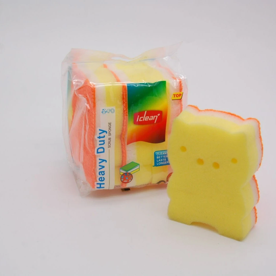 外贸高品质加厚海绵擦！卡通小猪百洁布3片装·洗碗刷锅懒人神器