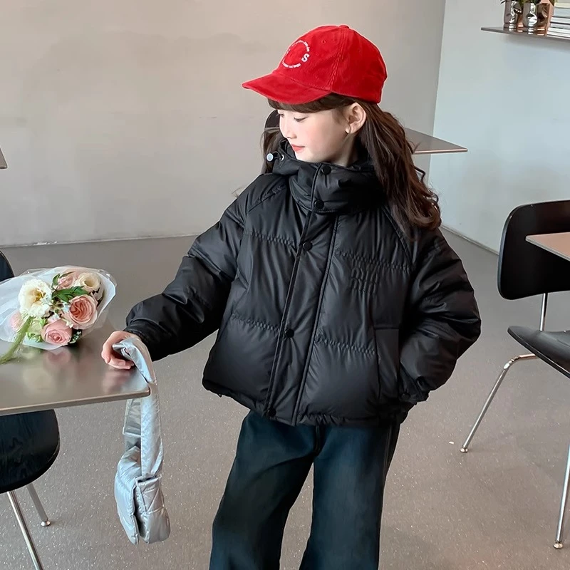 女童棉衣外套加厚2024新款6-12岁15岁休闲洋气中大童宽松冬季棉服