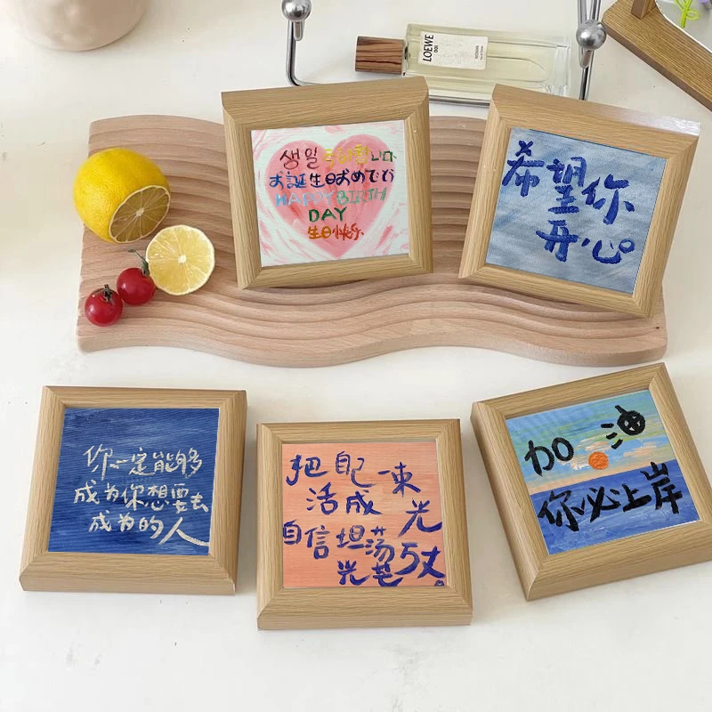 小相框油画风生日送闺蜜朋友毕业礼物立体摆台卧室办公桌面小摆件