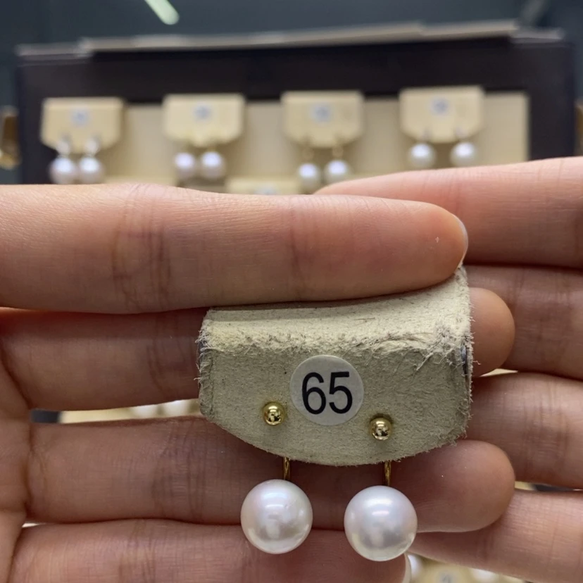 【闪购商品】淡水珍珠耳饰银S925镀金镶嵌