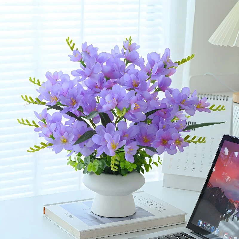 高档蝴蝶兰仿真花客厅电视柜摆设餐桌公司前台摆件假兰花装饰盆栽