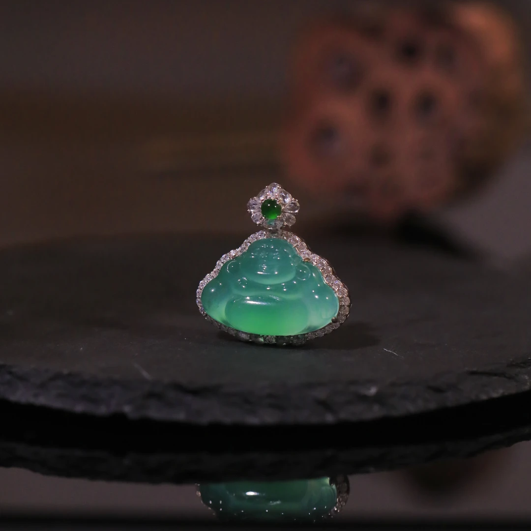 麦麦【春昼】天然玛瑙佛公+925银配件 吊坠 多样性发货其一