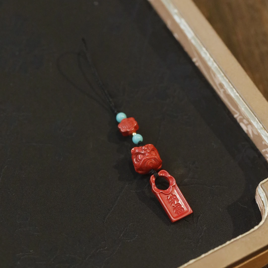 含辰砂工艺品麦麦【彤福】天然朱砂 挂件
