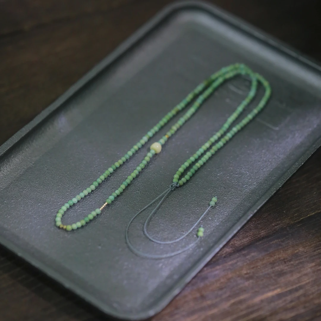 麦麦【南怀瑾】天然绿松+蜜蜡+18K金配件 手串