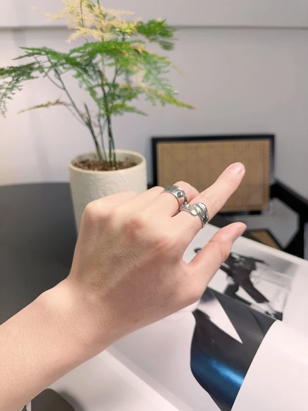 钛钢戒指 小众杂志款开口戒指