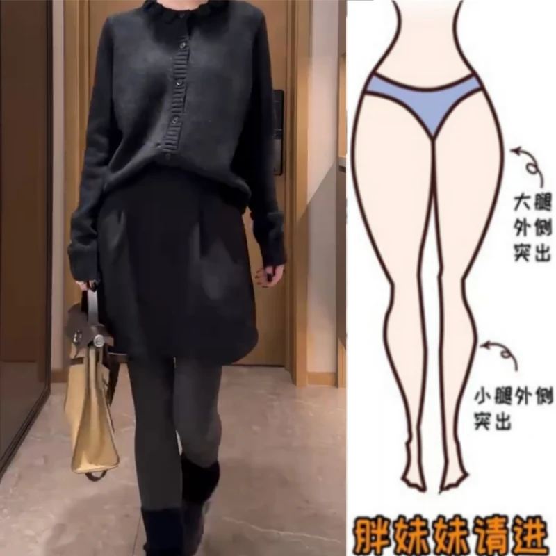 格洛森加厚款秋冬新款高级感休闲毛呢短裙梨形身材高腰显瘦半身裙