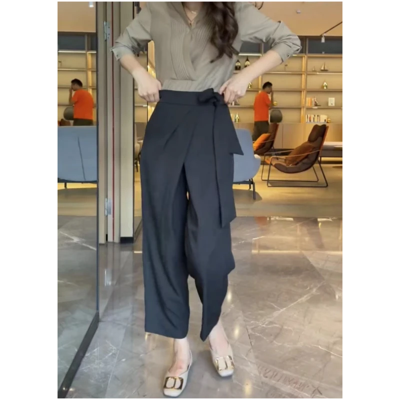 格洛森2025梨型身材宽松显瘦九分休闲裤早秋新款小个子减龄哈伦裤