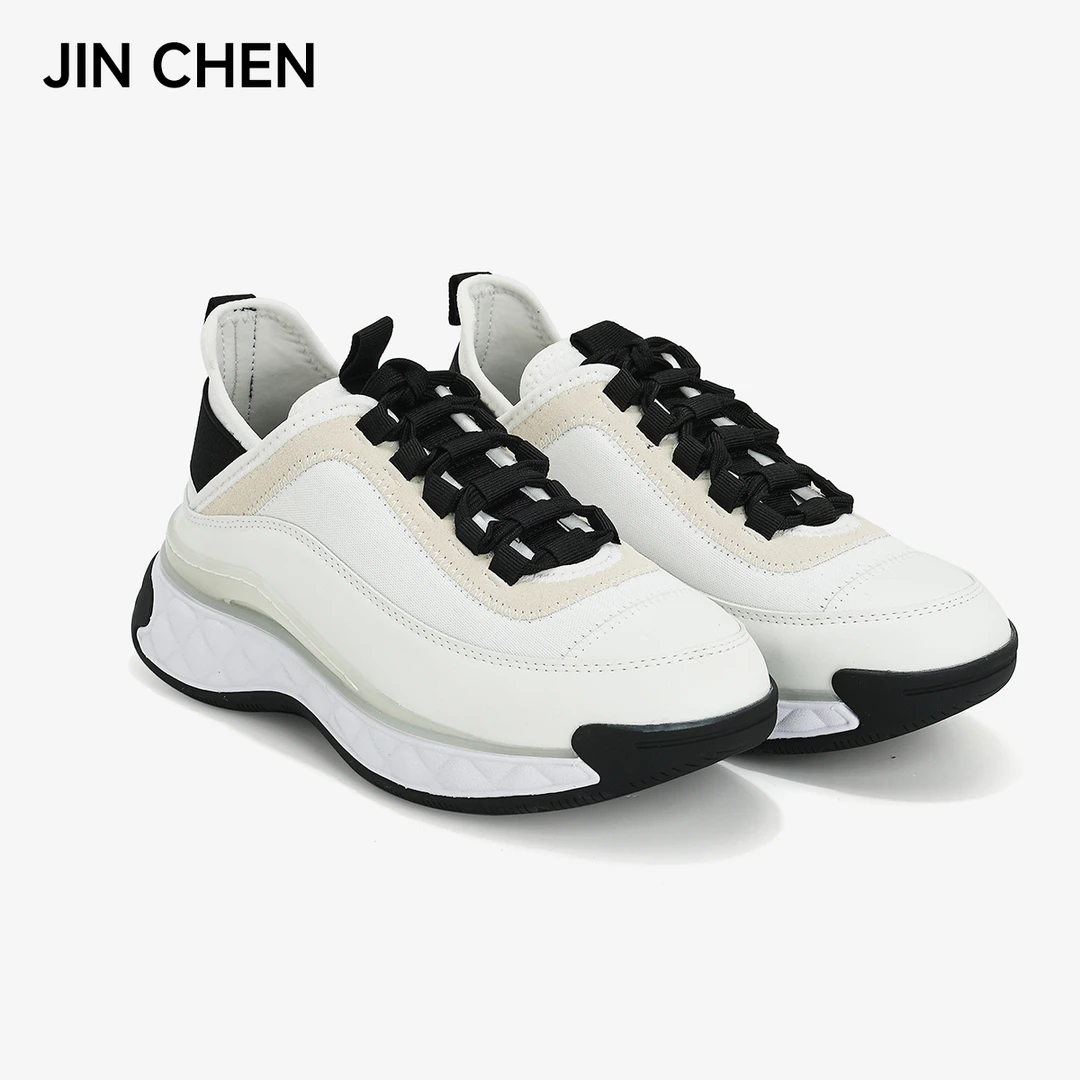 小香家白色厚底运动鞋女款爆款2024新款增高老爹鞋白色复古时尚