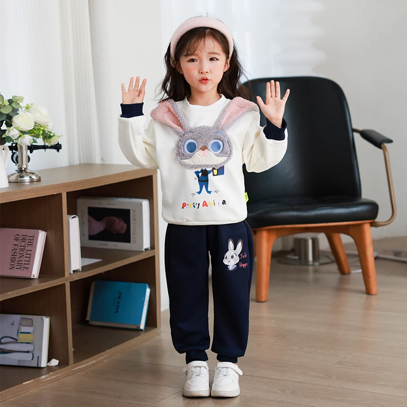 女童套装加绒加厚秋冬新款洋气儿童运动服秋季女宝宝时髦童装秋冬
