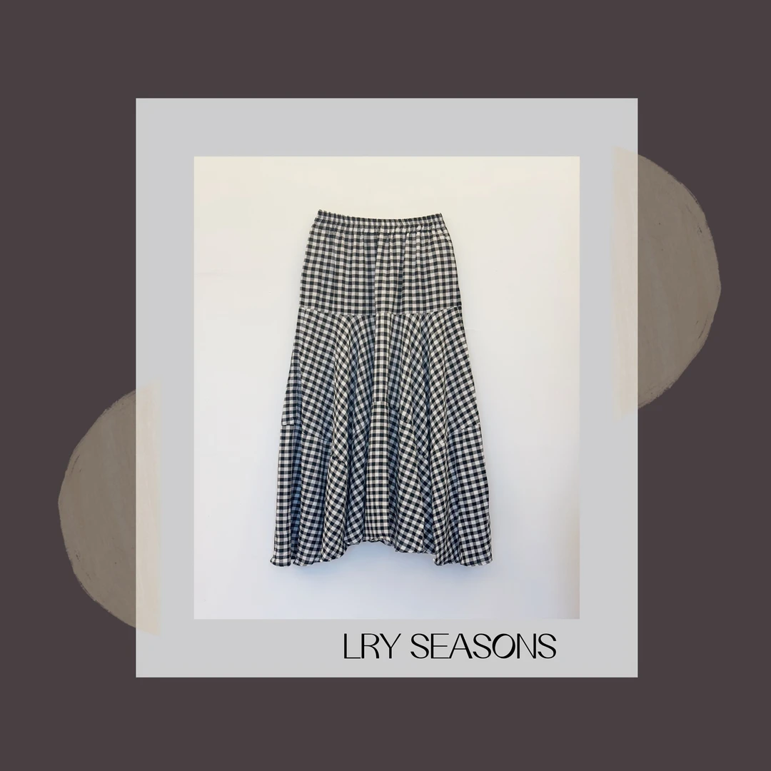 LRY SEASONS |时尚复古慵懒格纹半身裙1031