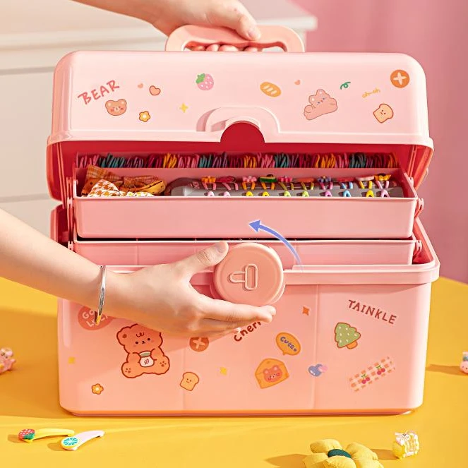 儿童发饰收纳盒发夹橡皮筋头饰头绳女孩宝宝饰品盒发卡女童首饰盒