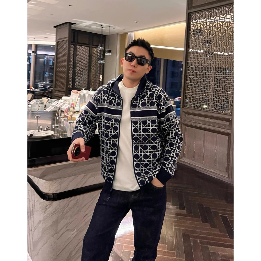 【双面穿格纹】新款两面穿羊毛混纺秋冬百搭连帽毛衣开衫保暖外套