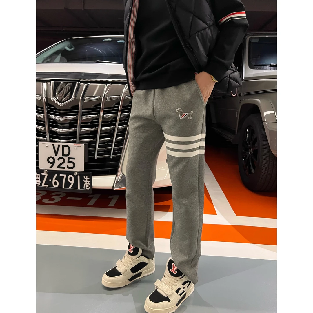 【小狗长裤】秋季420克柔性棉抗皱舒适休闲男士休闲裤运动直筒长裤