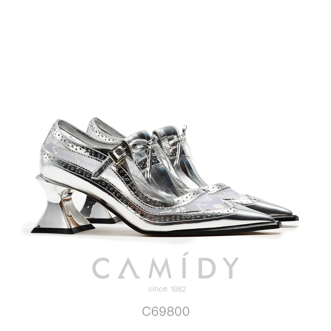 CAMIDY SINCE 1982镂空老花两穿流苏高跟鞋    C69800