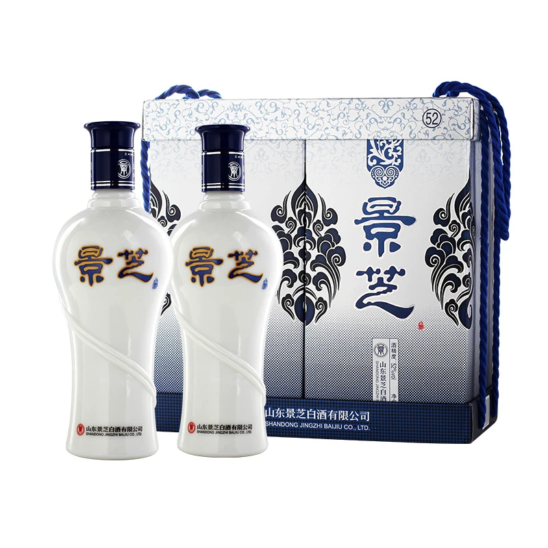 景芝【官旗发货】景芝青花 浓香型白酒 礼盒装52度500ml*2