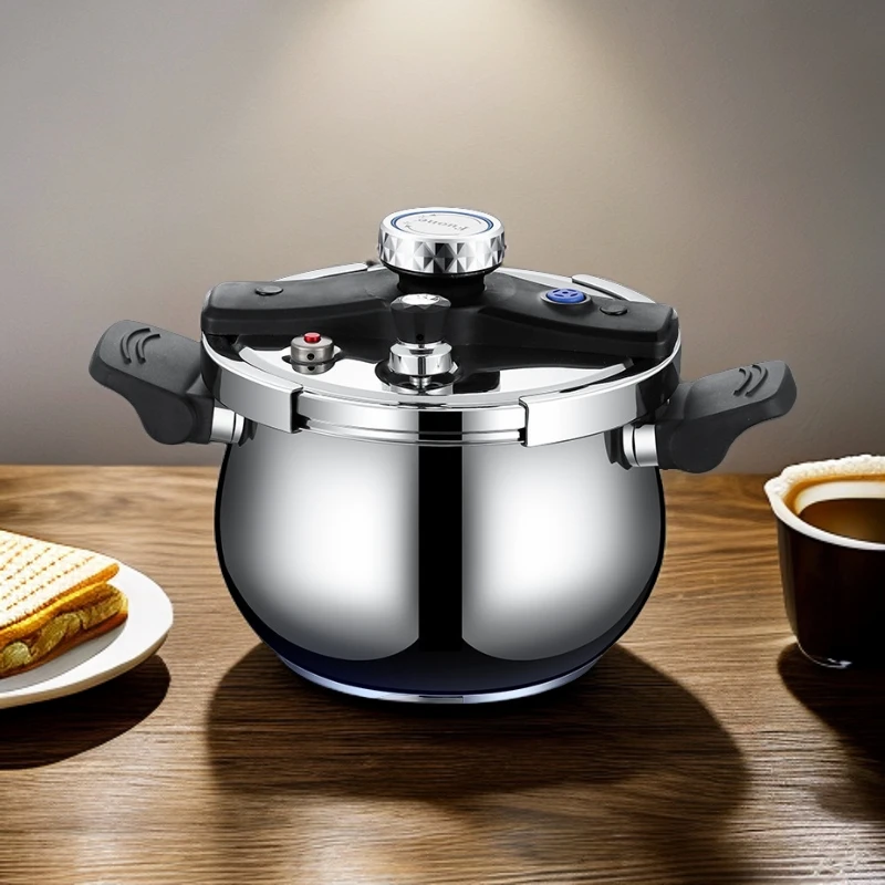 高密度304不锈钢高压锅加厚家用燃气电磁炉通用防爆压力锅汤锅