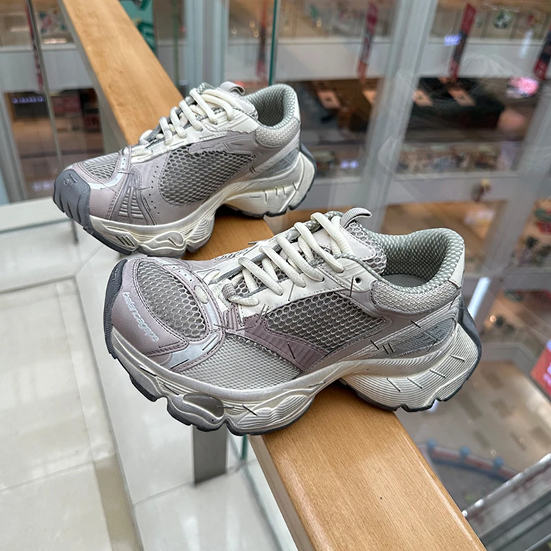 巴黎stap百搭订书机做旧擦色登山女厚底代订书钉增高休闲运动鞋潮