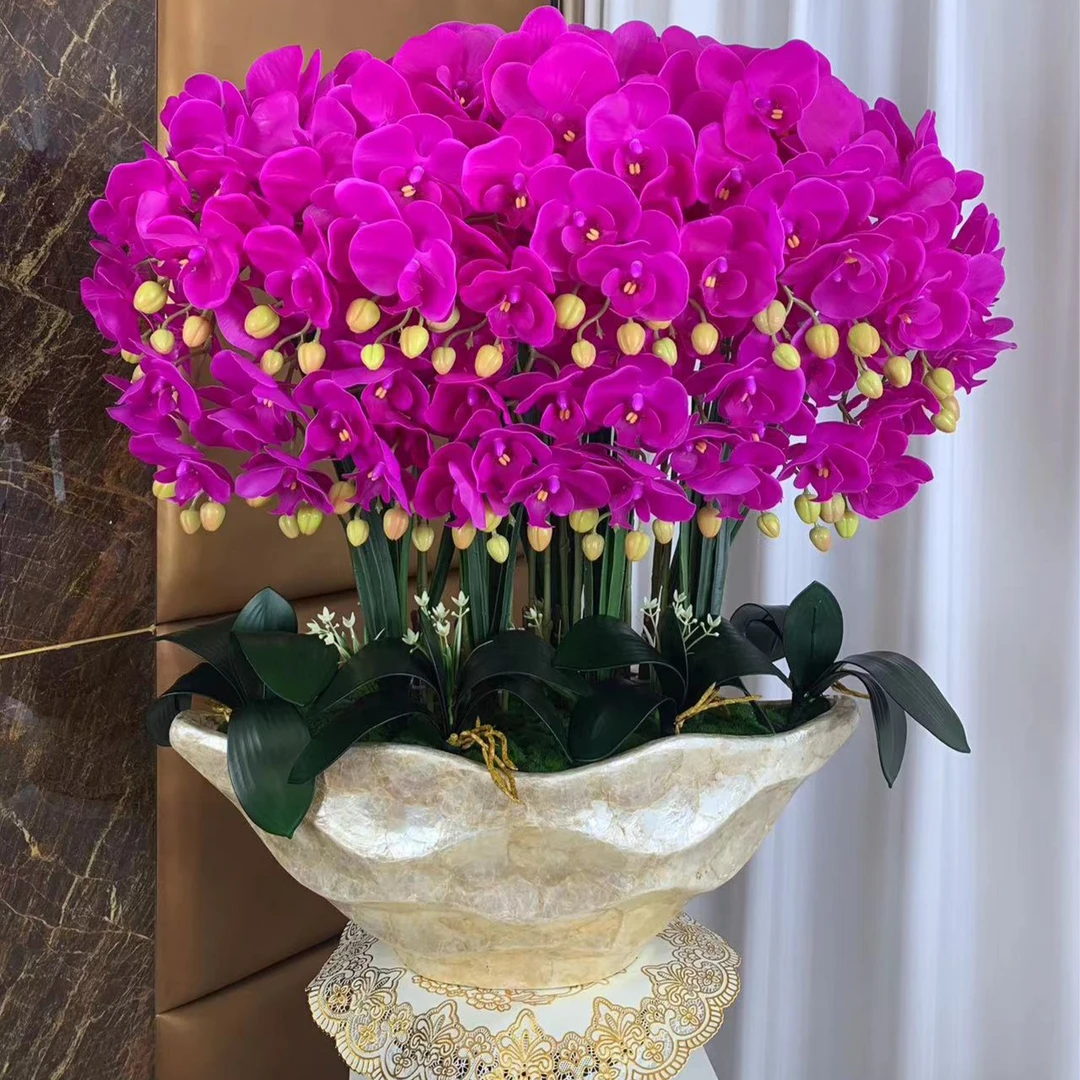 仿真蝴蝶兰花假花装饰客厅高档仿真花餐边柜电视柜客厅装饰摆件