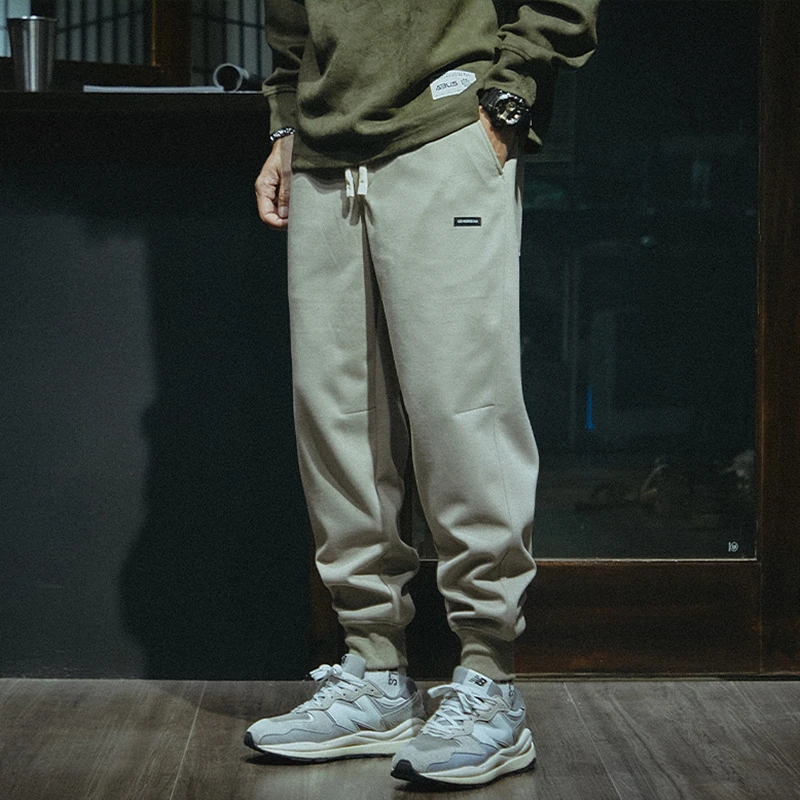 日系复古束脚裤男秋冬裤子宽松百搭重磅潮牌卫裤秋季大码休闲裤
